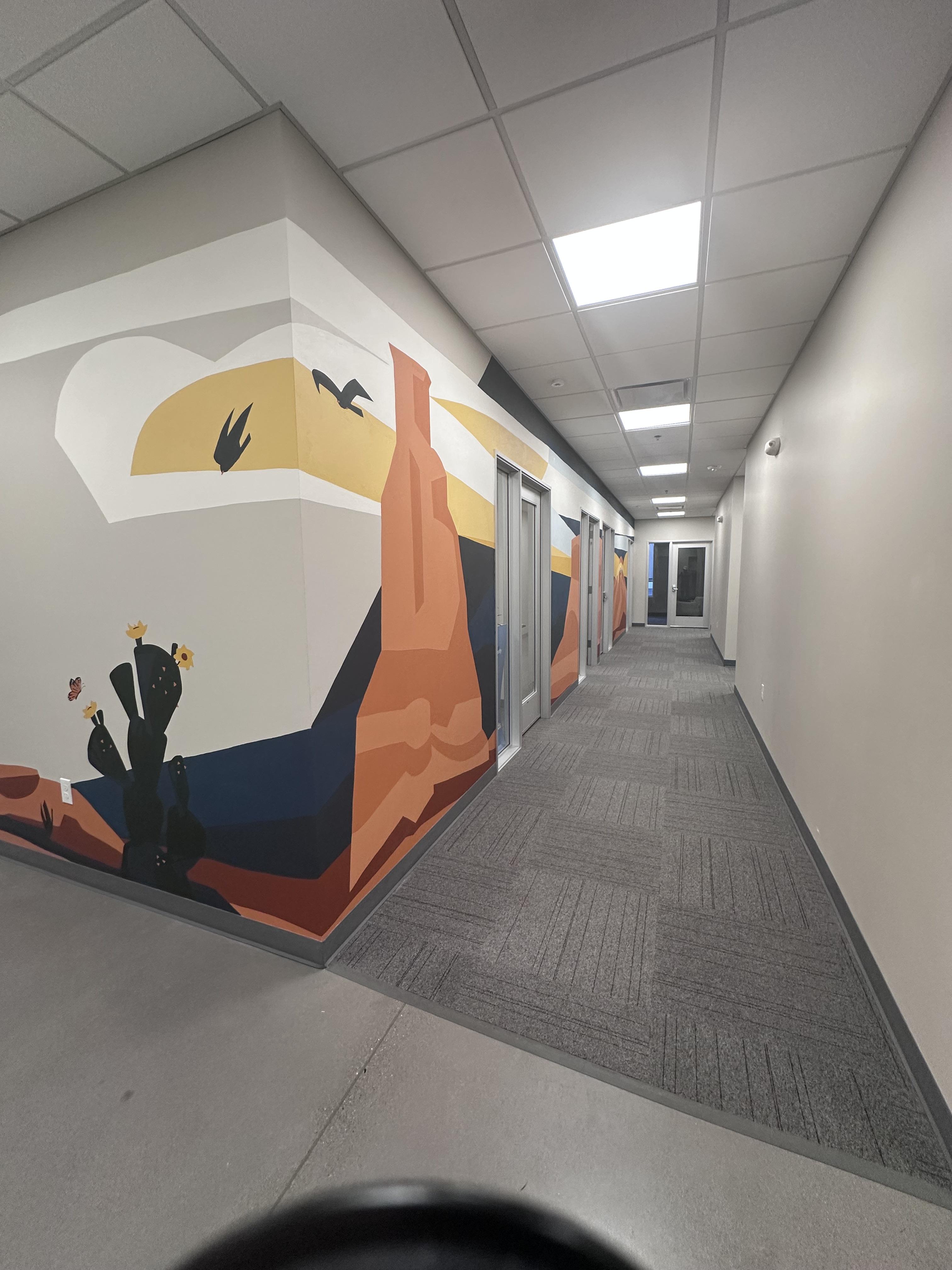 Hallway mural at 734 Main