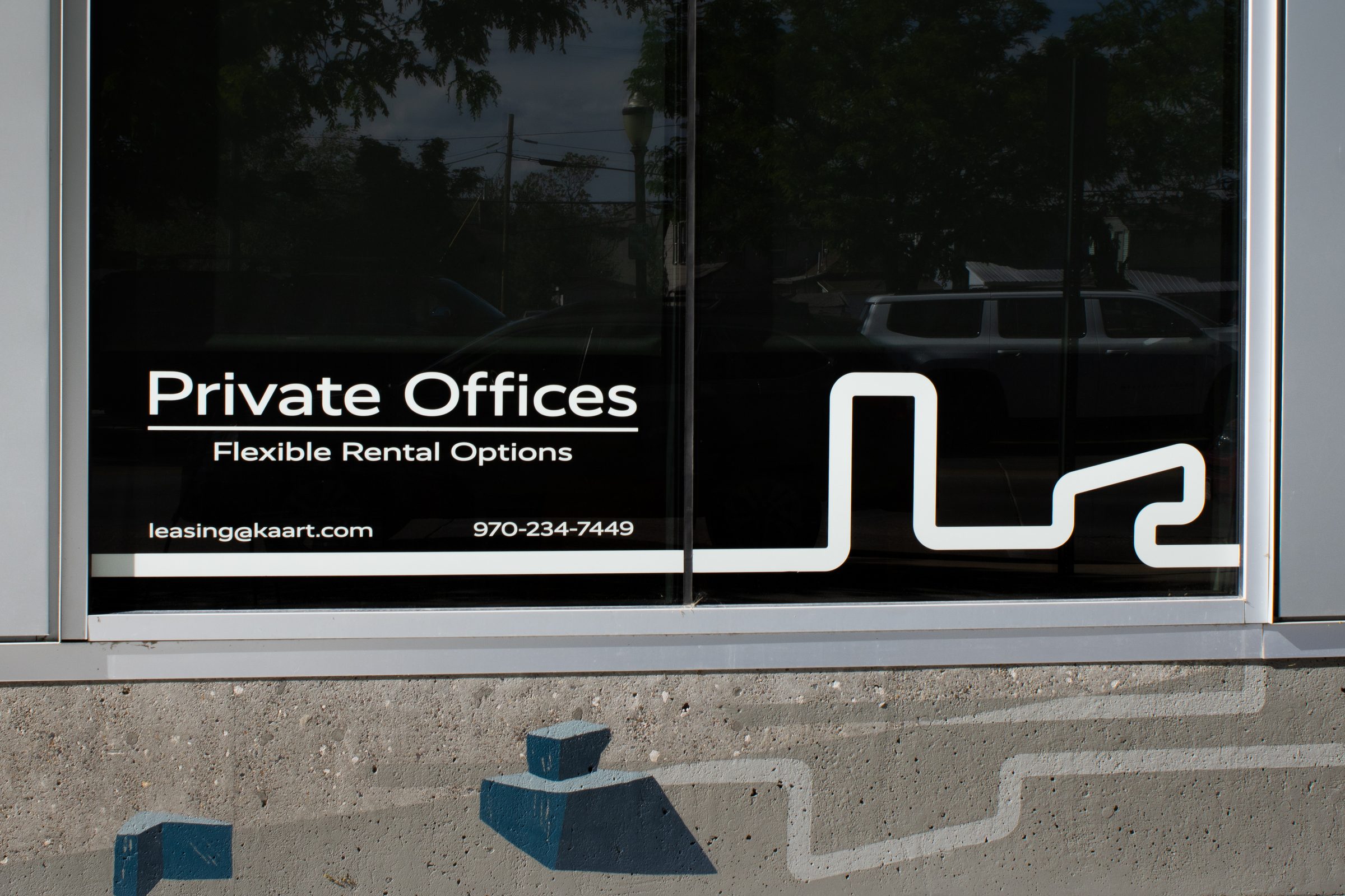734 Main private offices storefront signage
