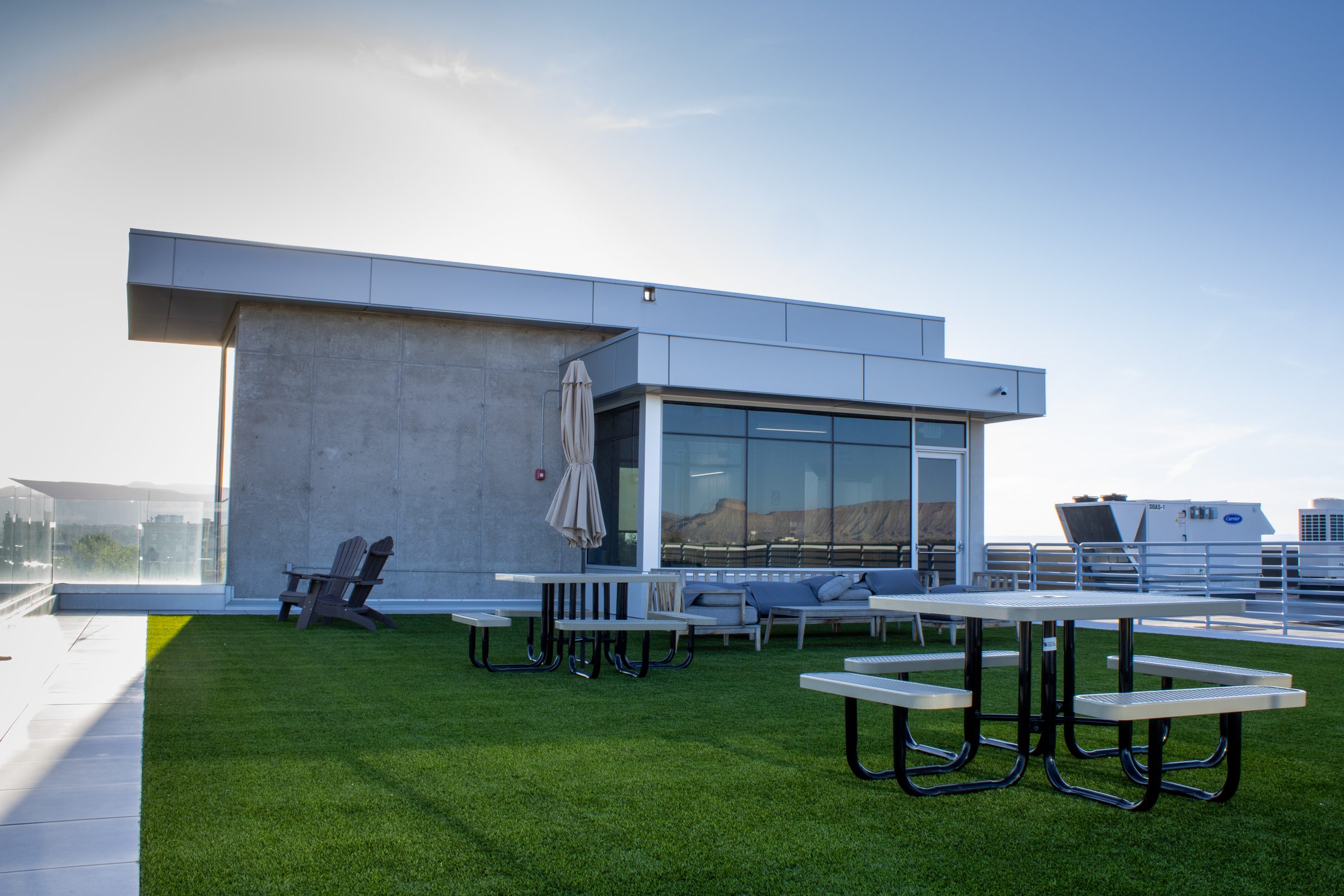 Rooftop patio at 734 Main