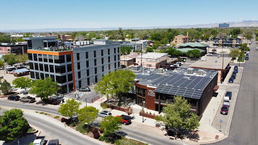Aerial view of 734 Main and 750 Main, Grand Junction Tech District